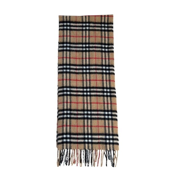 il_340x270.5785218048_q3b3.jpg Unisex Adult Scarf Lambswool Tan Red Black Tartan Plaid Fringe Vintage Italy